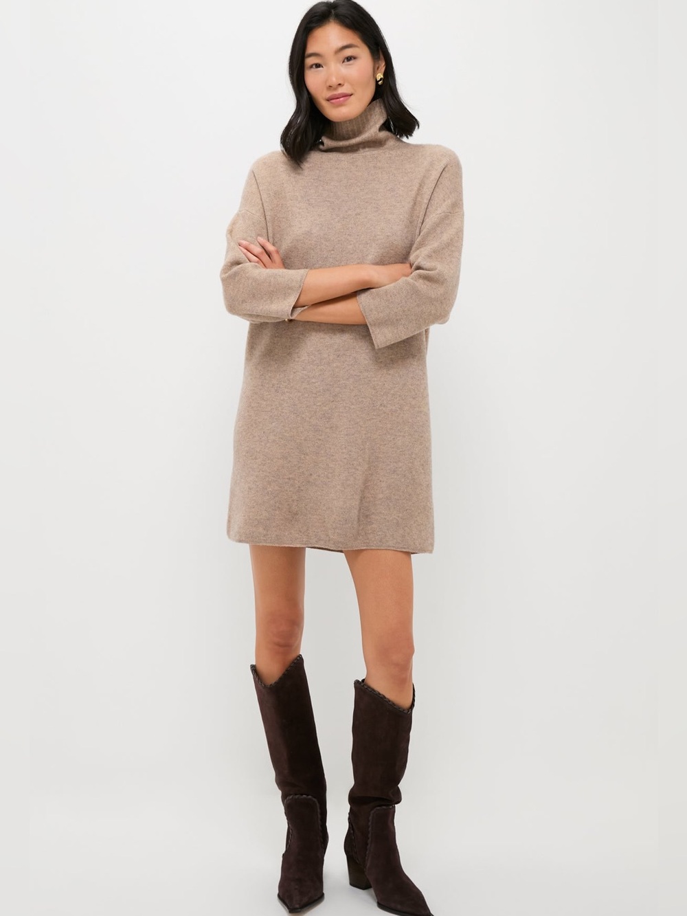 Tuckernuck Pomander Place Vivianne Hazelwood Turtleneck Sweater Dress Large